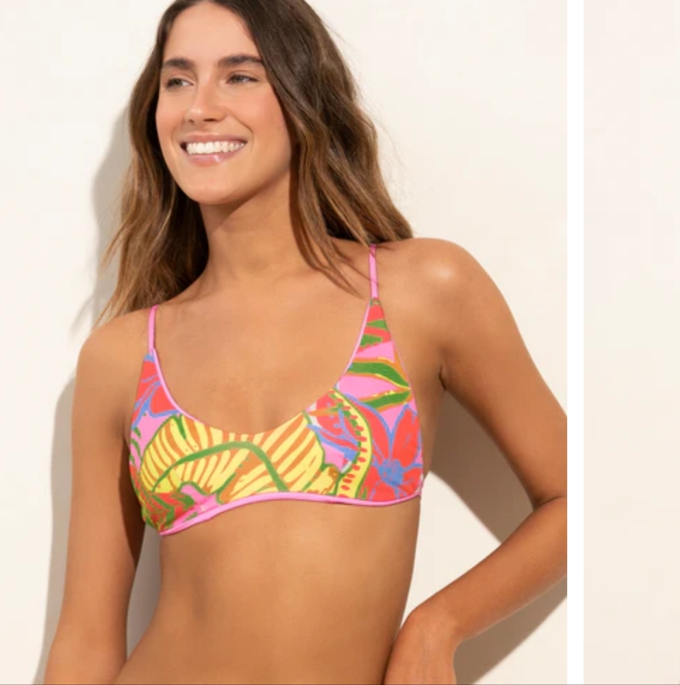 Maaji Large Bombon Pink Omg Sporty Bralette Bikini Top Nwt